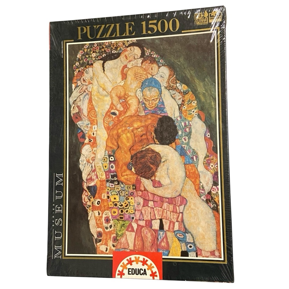 Vintage Educa Gustav Klimt Death and Life 1500 Piece Puzzle Sealed Rare